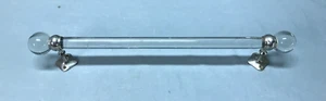 Antique SAN O LA Glass Towel Bar Nickel Brass 18" Glass VTG Ball Ends 191-25B - Picture 1 of 13