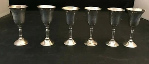 "Juego de 6 tazas Kidush Judaica chapadas en plata de 3,5" - Imagen 1 de 1