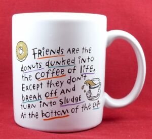 Funny Humor Coffee Mug "Friendship Donuts and Coffee Theme" Hallmark 