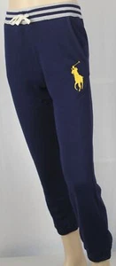 Polo Ralph Lauren Youth Navy Blue Fleece Sweatpants Big Yellow Pony NWT - Picture 1 of 1