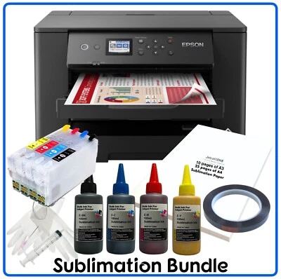 Sublimation Bundle: Epson WF-7310 A3+ Printer + non-oem Ink, Cartridges & Paper - Image 1 of 4