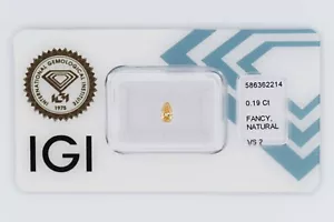 💎 Fancy Diamant Pear Brilliant B.Yellow - 0.19 ct. - VS2 - IGI Zertifikat 💎 - Bild 1 von 4