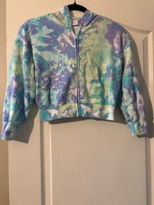 Lã com capuz ativo manga longa feminino The Children's Place zíper completo tamanho M 7/8 - Imagem 1 de 3