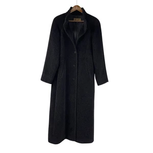 Sachi Collection Full Length Black Coat Alpaca Blend 6 Beautiful Vintage - Picture 1 of 14