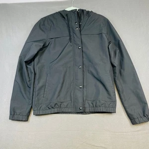 Volcom Women's Black Hooded Water Resistant Jacket Size Small Skate Surf Rain - Picture 1 of 11
