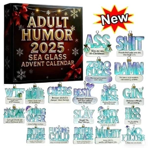 Adult Humor Sea Glass Advent Calendar | 24 Days of Rude & Funny HolidayCheer s - Picture 1 of 14