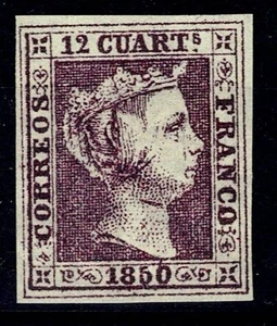 Edifil 2 nuevo * mng 1850 Isabel II sello de España Spain Lujo - Imagen 1 de 2