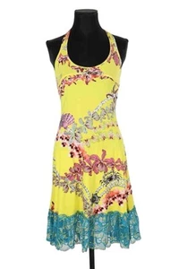 Roberto Cavalli Sea Creatures Cocktail Mini Dress Lace Razorback Size 44 Italy - Picture 1 of 24