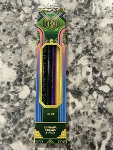 Paquete de 4 pajitas Wicked Elphaba para vaso Stanley The Quencher 30 OZ - NUEVO - Imagen 1 de 4