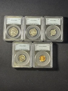 1954 Proof Set 1C-50C PCGS PR66-68 (5 Coins) 3 PR68's, 1PR67, 1PR66 - Picture 1 of 2