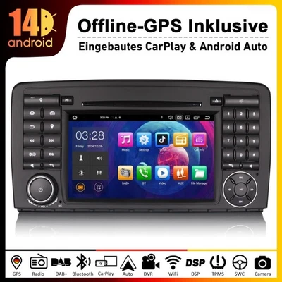 CarPlay DVD Android 14 DAB+Autoradio Mercedes Benz R-Klasse W251 Navi Bluetooth - Bild 1 von 4