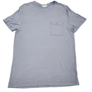 Onia Cotton Slub Tee Size Large Light Blue Crew Neck Breast Pocket - Picture 1 of 12