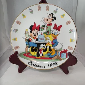 Disney Weihnachten Plätzchen Teller 1992 Grolier Ltd Ed Minnie Daisy Duck 8,5" D🎄 - Bild 1 von 6
