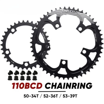 110BCD Gravel Road Bike Chainring 50-34T 52-36T 53-39T Round Double Chainring - Image 1 of 4
