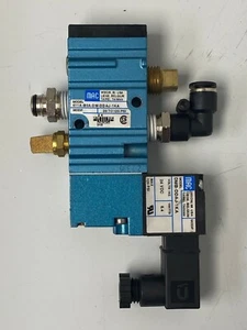 MAC VALVES 411A-B0A-DM-DDAJ-1KA 24V PILOTED SOLENOID AIR CONTROL VALVE - Picture 1 of 6