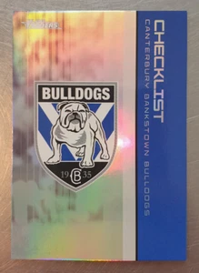 2025 NRL Traders Silver Parallel Card Bulldogs Emblem & Checklist PS019 - Picture 1 of 2