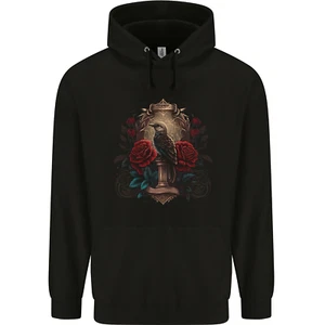 a Bird With a Gothic Vase and Roses Childrens Kids Hoodie - Picture 1 of 3