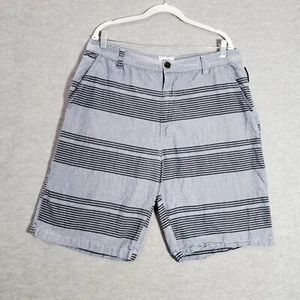 VINTAGE Ecko Unltd Men Shorts 36 Gray Striped Chino Chambray Streetwear Y2K - Picture 1 of 9