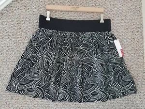 ELLE Textured Beauty Gathered Waist Band Short SKIRT - Womens XL - NWT BLACK - Picture 1 of 12