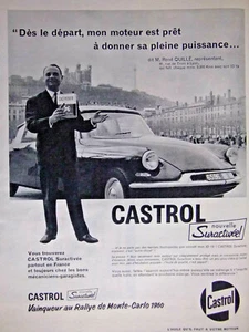 PUBLICITÉ 1960 CASTROL HUILE SURACTIVÉE INCOMPARABLE PAR TEMPS FROID CITROËN DS - Foto 1 di 1