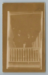 Man Woman House Porch RPPC Photo Vintage Postcard - Picture 1 of 2
