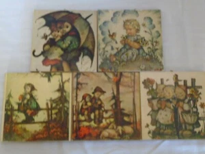 5 Wood Hummel Wall Hanging Pictures Made in Germany Collectible Plaques - Picture 1 of 6