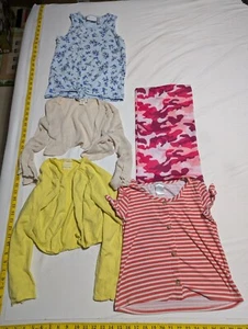 Summer Bundle of 5 Size 8, 9, 10, 12 Girls Shirts/Dress Colorful Fashion - Picture 1 of 16