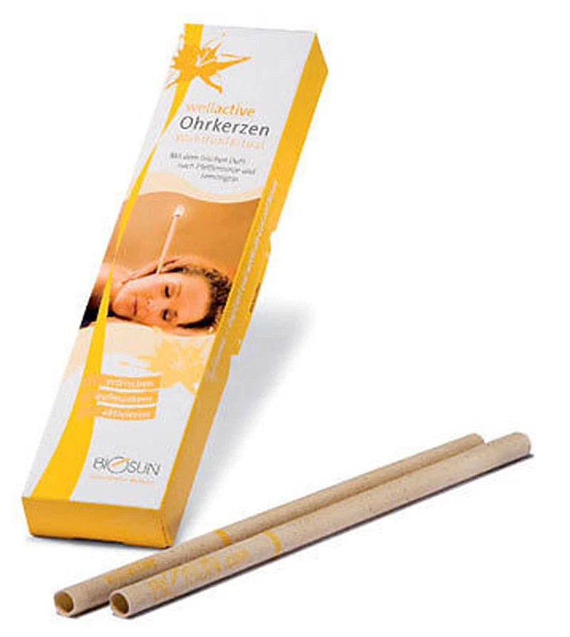 BIOSUN Ohrkerzen Wellactive mit Bienenwachs und Dalimar Filter (2 Stück)