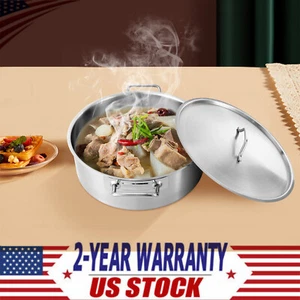 11 Qt Stock Pot Stainless Steel Large Kitchen Soup Cookware with  Lid NEW - Picture 1 of 13