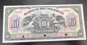 Mexico 10 Pesos Specimen N.D. 1925 Uncirculated Banknote - Picture 1 of 2