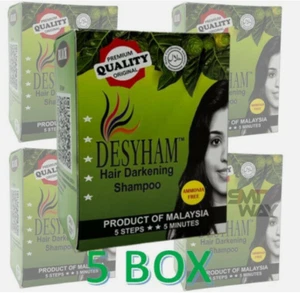 5 Boxes Desyham Hair Darkening Shampoo 26ml Noni & Olive Expedited Ship - Picture 1 of 4