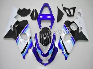 Fit for 2004 2005 GSXR600 GSXR750 Blue Black White ABS Injection Fairing Kit - Foto 1 di 7