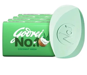 Godrej No.1 Bathing Soap Coconut & Neem Soap 100 gm each ( pack of 5 ) fast ship - Picture 1 of 6