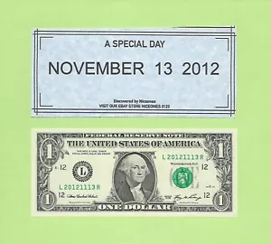 NOV. 13, 2012 .. 2006 ..UNCIRC $1 L 2012 1113 R .. BIRTHDAY NOTE 2012-11-13 - Picture 1 of 1
