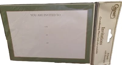 Коллекция приглашений Каспари зеленая с золотой отделкой (8 карт и конвертов) - Изображение 1 из 4