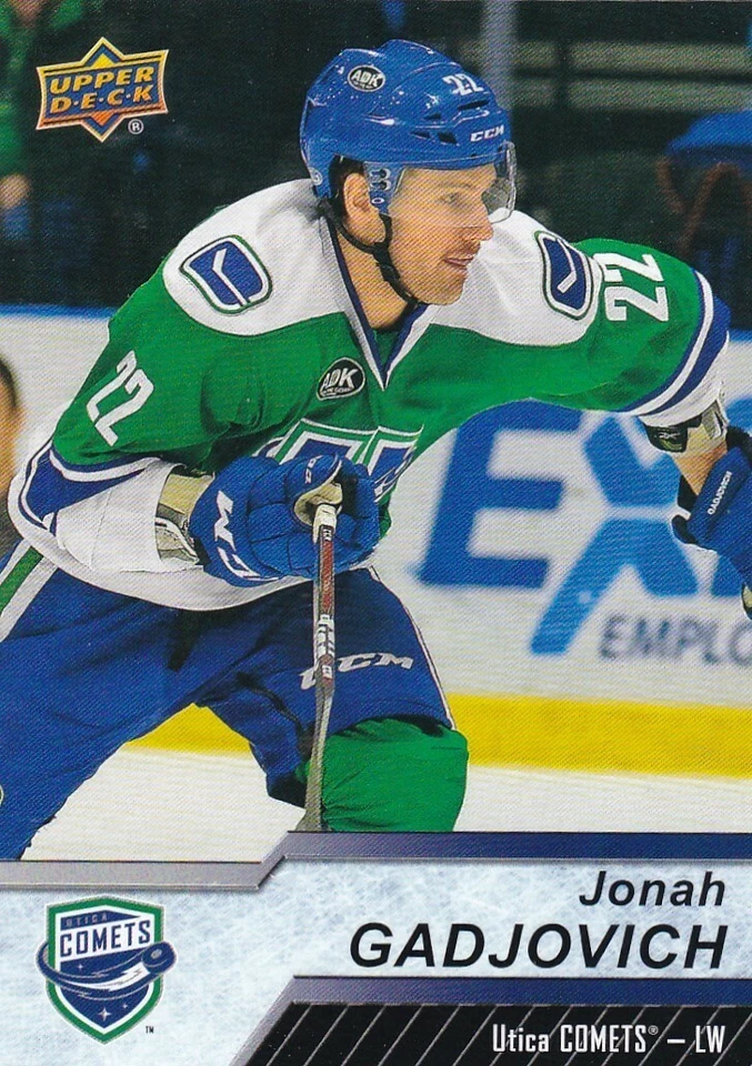 JONAH GADJOVICH 2018-19 18-19 UPPER DECK AHL BASE #55 UTICA COMETS - Image 1 of 1