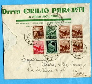 DEMOCRATICA c.10 COPPIE + c.60 + c.80 + £.1 + £.1,20 su lettera 2 PORTI (275442) - Imagen 1 de 2