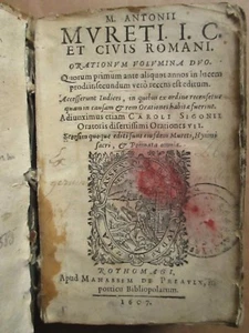 Marc-Antoine MURET : ORATIONUM VOLUMINA DUO... Rouen, 1607 + HYMNORUM SACRORUM. - Picture 1 of 12