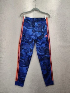 Adidas Boys Pants Large Blue Printed 100% Polyester Drawstring Active Jogger - Picture 1 of 20