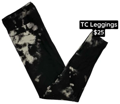 Женские леггинсы LuLaRoe размер TC черные серые галстук краситель кислотная стирка высокие и пышные новые с ценниками - Изображение 1 из 3