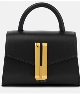 Demellier Schulter Crossbody KRATZER! Nano Tasche Schwarz Leder Montreal Neu mit Etikett - Bild 1 von 5