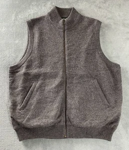 Cabela's Windstopper Wool Blend Full Zip Vest Mens L Lined Pockets 55% Wool Gray - Picture 1 of 12
