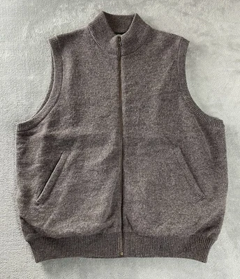 Cabela's Windstopper Wool Blend Full Zip Vest Mens L Lined Pockets 55% Wool Gray - Image 1 of 4