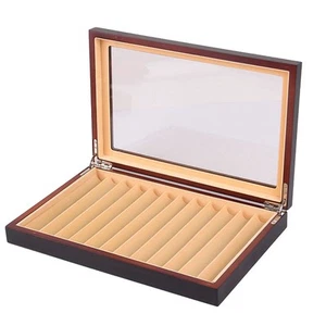 1 PCS 12 Grid Wooden Pen Display Case Storage Luxury Fountain Case Ebony R7G6 - Picture 1 of 7