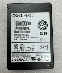 Samsung DELL EMC PM1643 1.92TB SSD SAS 12Gb/s MZ-ILT1T9A MZILT1T9HAJQ0D3 F0VFY - Picture 1 of 1