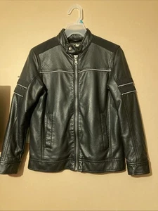 Small youth black leather jacket - Picture 1 of 6