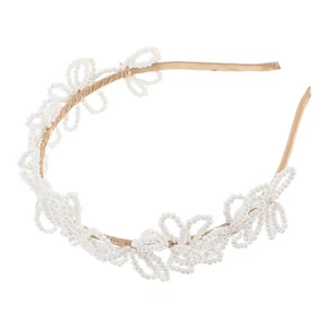 Faux Pearl Headband: Elegant Bridal Headband With Fake Pearl Beaded Flower - - Picture 1 of 12