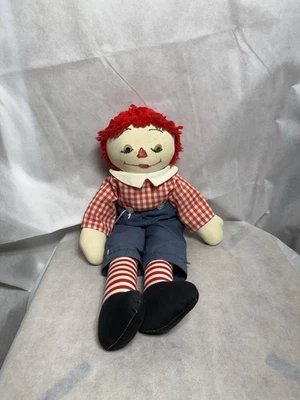 Винтажная кукла Raggedy Andy пряжа волосы небольшое отверстие в брюках - Изображение 1 из 4