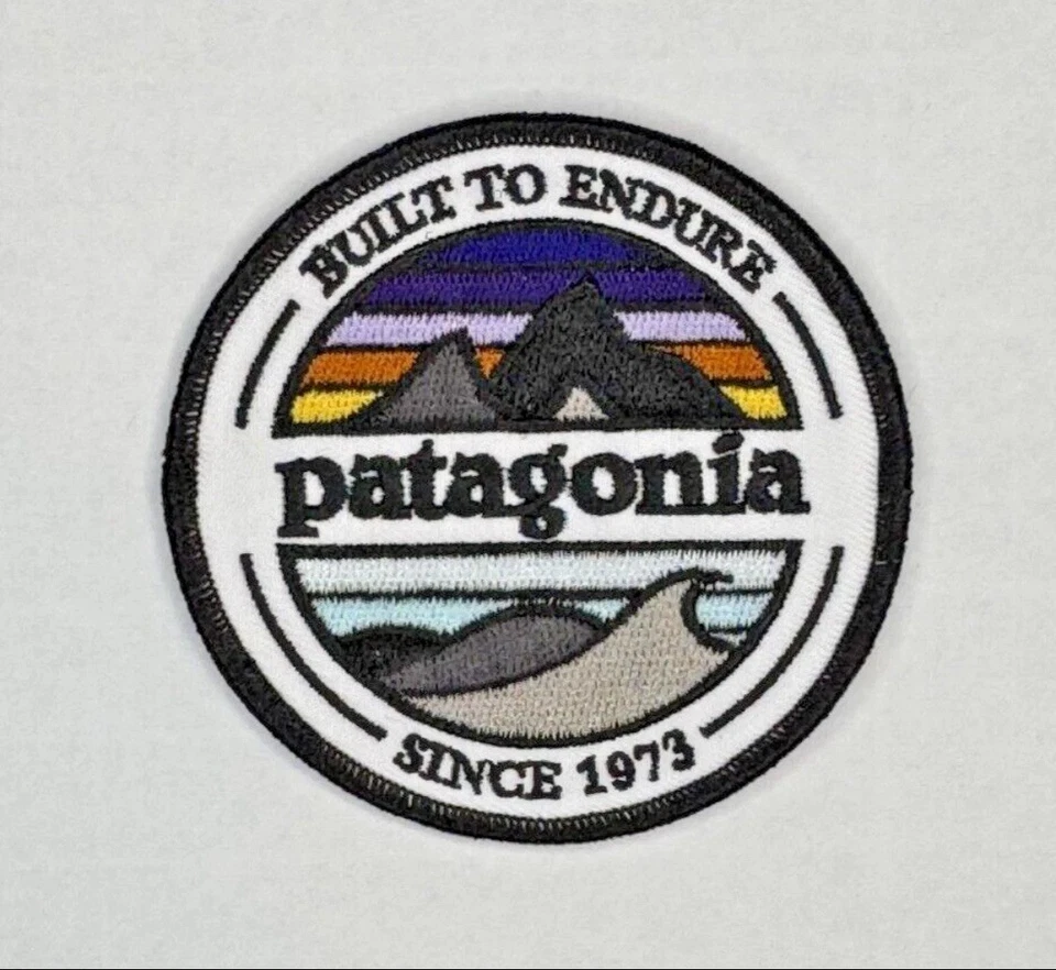 Patagonia Mountains Circle Embroidered 2.75in Iron / Sew-On Patch - Image 1 of 1