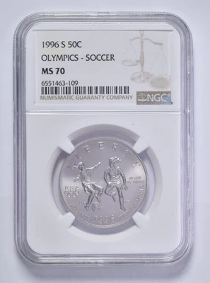 1996 S MS70 Olympics Soccer Commemorative Half Dollar NGC *7766 - Image 1 of 4